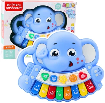 Lean Toys Interaktyvus mėlynas drambliuko pianinas