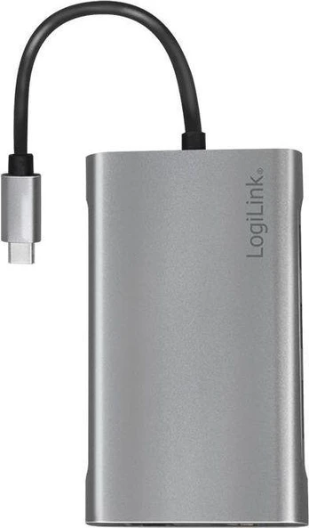 LogiLink Dockingstation USB 3.2 Gen1,USB-C, 10-Port,PD,silb.
