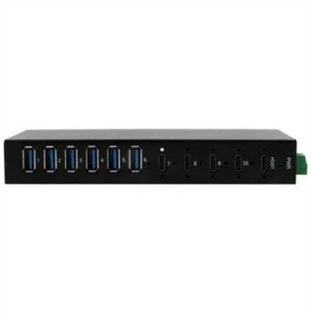 Exsys EX-12290HMS 10 prievadų metalinis USB 3.2 Gen 2x1 šakotuvas su 4 USB-C ir 6 USB-A 3.2 Gen 1 prievadais