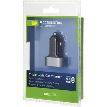 Automobilinis adapteris GP CC61 2xUSB 2.4A+1x USB 1.5A