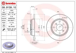 Stabdžių diskas BREMBO 08.9139.10 kaina