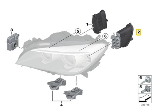 Bmw Išoriniai Lempučių F01 F02 2011 2015 Originalus 63117339060