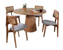 Valgomojo komplektas Kalune Design Albero 146, pilkas/buko kaina