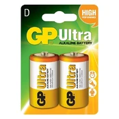 Elementai GP Batteries Ultra Alkaline, R20, 1.5 V, 2 vnt. kaina