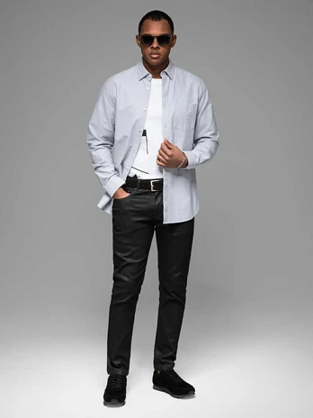 Blue men's shirt light mėlynas