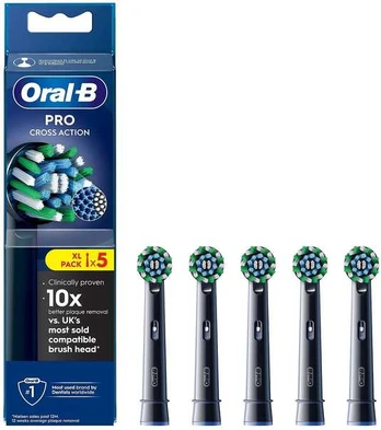 Oral-B Pro CrossAction -vaihtoharjat, 5 kpl, musta