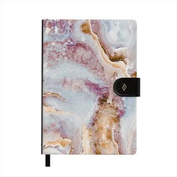 Frozen Leaves - Cute Marble Notebook, A5 (14.8 x 21cm) / Grid