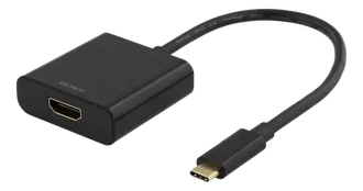 Adapteris DELTACO USB-C - HDMI, juodas / USBC-HDMI8 kaina