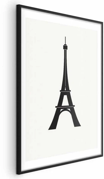 Artgeist Plakatas - Eiffel Tower Simple Juodas-and-Baltas Graphic