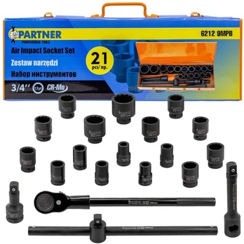 Partner Tool Set Impact Tool Set 3/4" 21 vnt. (12 taškų) (17-50mm)