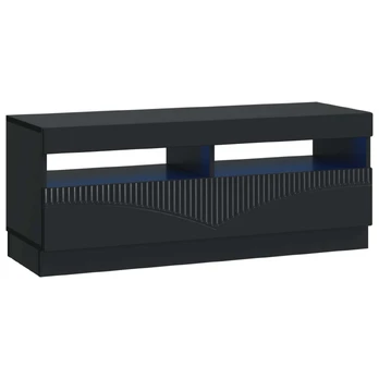 LED televizoriaus spintelė Juoda Apdirbta mediena