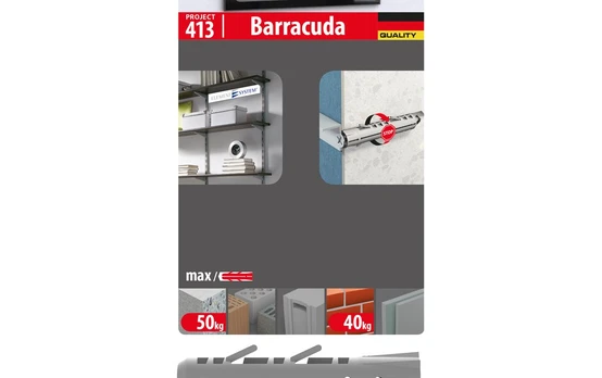 Kaištis su sraigtu TOX, Barracuda 8/40, 10 vnt.