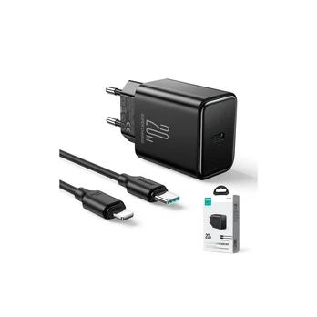 Įkroviklis JOYROOM (JR-TCF06) + "USB-C (Type-C) to Lightning Cable" (1xUSB-C 20W) juodas