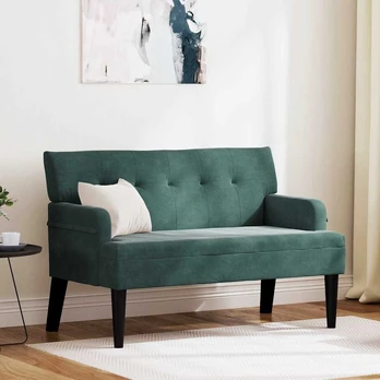 Česterfildo suolas Tamsiai žalia 112 x 65.5 x 75 cm Aksomas