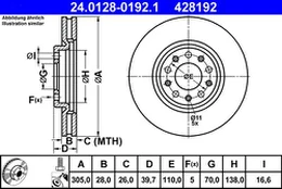 ATE 24.0128-0192.1 Brake Disc kaina