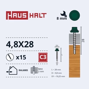 Savisriegis Haushalt, 4.8 mm x 28 mm, 15 vnt.