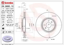 Stabdžių diskas BREMBO 09.9895.11 kaina