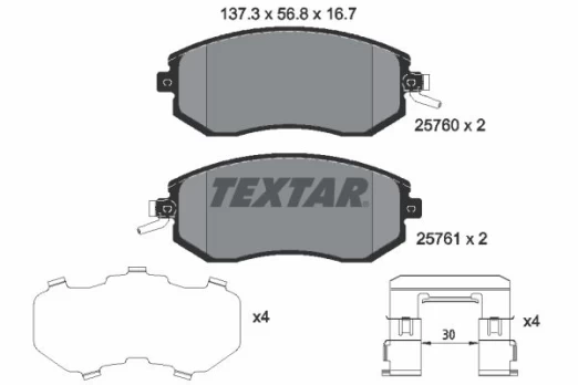 TEXTAR 2576001 Brake pad set