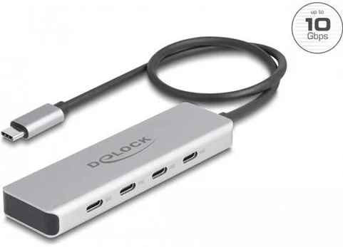 HUB USB Delock DeLOCK USB 10 Gbps USB Type-C Hub with 4 x USB Type-C socket, USB hub (pilkas)