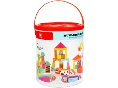 Wooden blocks TOP BRIGHT Hedgehogs 80 elements kaina
