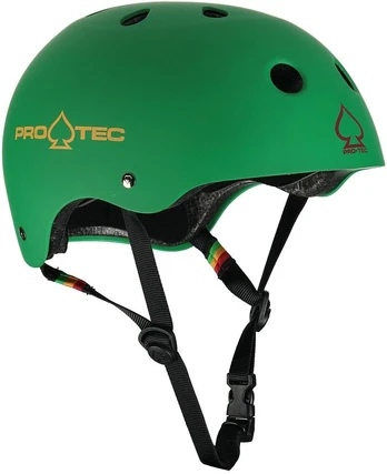 Riedlentės šalmas PRO-TEC Classic Cert Matte Rasta Žalias