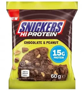 Mars Snickers High Protein Cookie, Chocolate & Peanut, 60 g