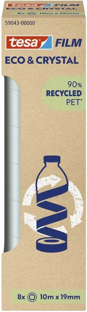 Tesa tesafilm® Eco & Crystal, 10m x 19mm, 8-pack