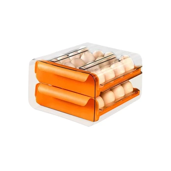 Dvisluoksnis kiaušinių laikymo dėžutė, oranžinė