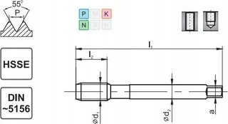 Fanar Sriegiklis G 1/2'' DIN-5156C HSSE 800