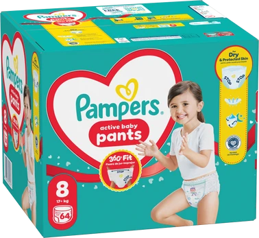 Pampers Active Baby Sauskelnės, 8 Dydis, 64 vnt.