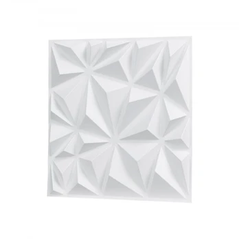 3D sienų plokštės, 33 vnt., 30x30x2,5 cm, balta, PVC