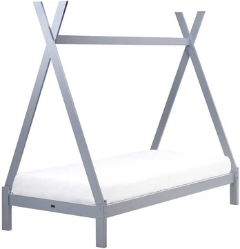 Beliani Vaikiška lova Tipi medis pušis DEVAY 90 x 200 cm Pilka