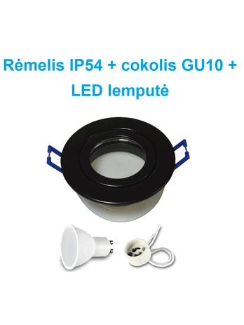 LED šviestuvas į pakalimą GU10 juodas