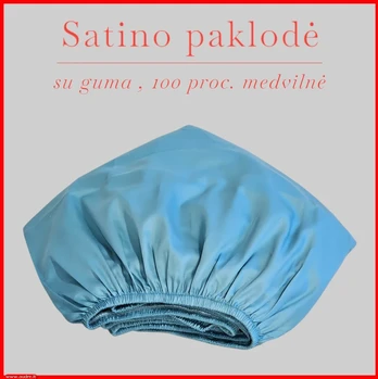 Satino paklodė su guma - 200x200+30cm.