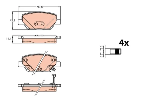 TRW GDB2156 Brake pad set