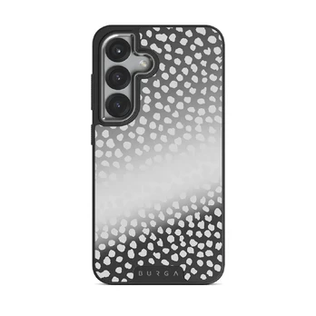 Night Sky - Dotted Samsung Galaxy S25 Case, Elite Mirror Dark (Magnetic) / Silver