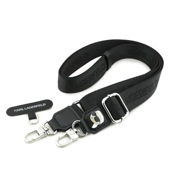 Dirželis telefonui Karl Lagerfeld Universal Crossbody Strap Karl Patch juodas
