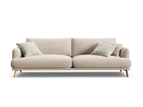 Velvet Sofa, "Naomi", 4 Seats, 230x95x75, Beige