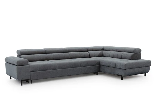 Kampinė sofa Tyrion Maxi, 203x340x98 cm, pilka