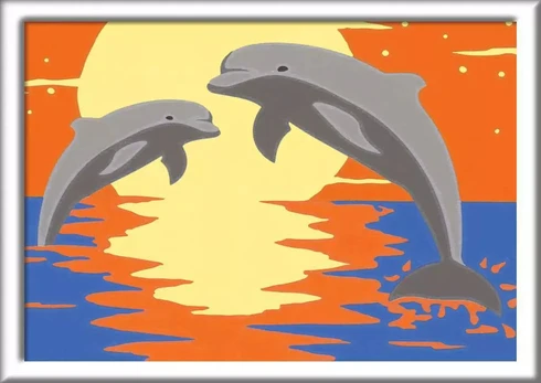 Ravensburger tapyba pagal skaičius „Delfinai“, 8,5×12 cm, nuo 7 m.