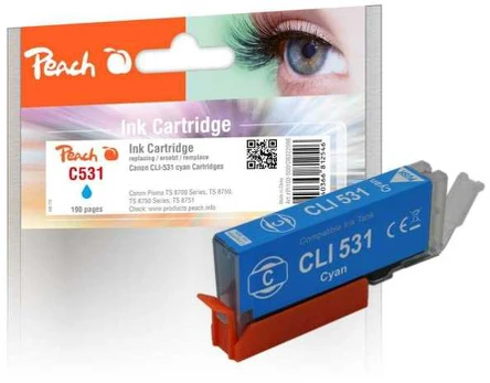 Peach Peach Patrone Canon CLI-531, 6120B002 cyan Compatibel