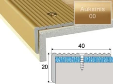 Profilis Effector A33 laiptams | auksinis 90 cm 40x20 mm