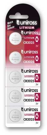 Uniross Batteries Lithium Button CR2025 3V - SP5