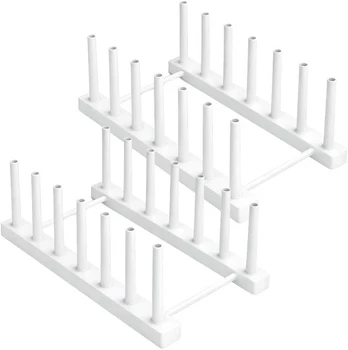 Baltas lėkščių džiovintuvas-stovas, PVC, 2 vnt.