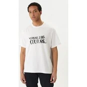 Versace Jeans Couture Marškinėliai 80GAHE04 CJ00E Balta Regular Fit