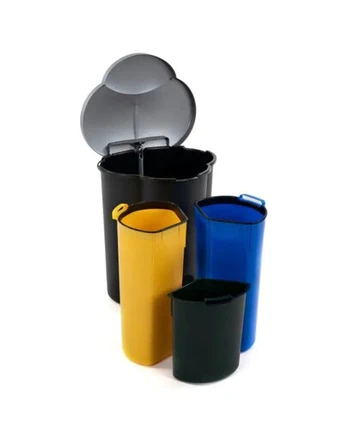 Šiukšliadėžė Curver Trio 254540, juoda/pilka, 17 l