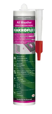Klijuojantis hermetikas Makroflex All Weather, 0.28 l, balta kaina