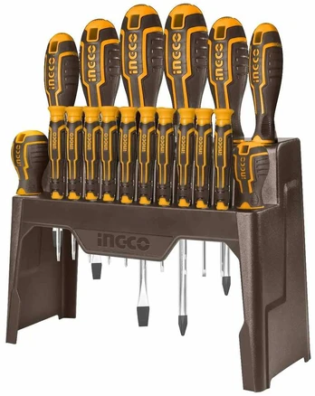 Ingco HKSD1828 Screwdriver flat+cross+driver set 18pcs CrV