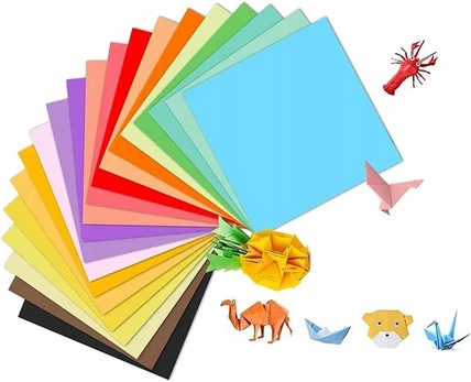200x dvipusis origami popierius, 20 spalvų, pasidaryk pats
