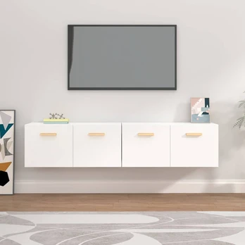 Sieninės spintelės, 2vnt., baltos, 80x35x36,5cm, mediena